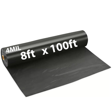 Black Plastic Sheeting 4 Mil 8' X 100'